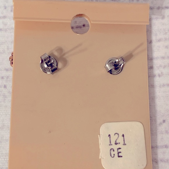 Hypo-allergenic solid copper simulated turquoise earrings Wheeler Mfg. Co. - Picture 3 of 5